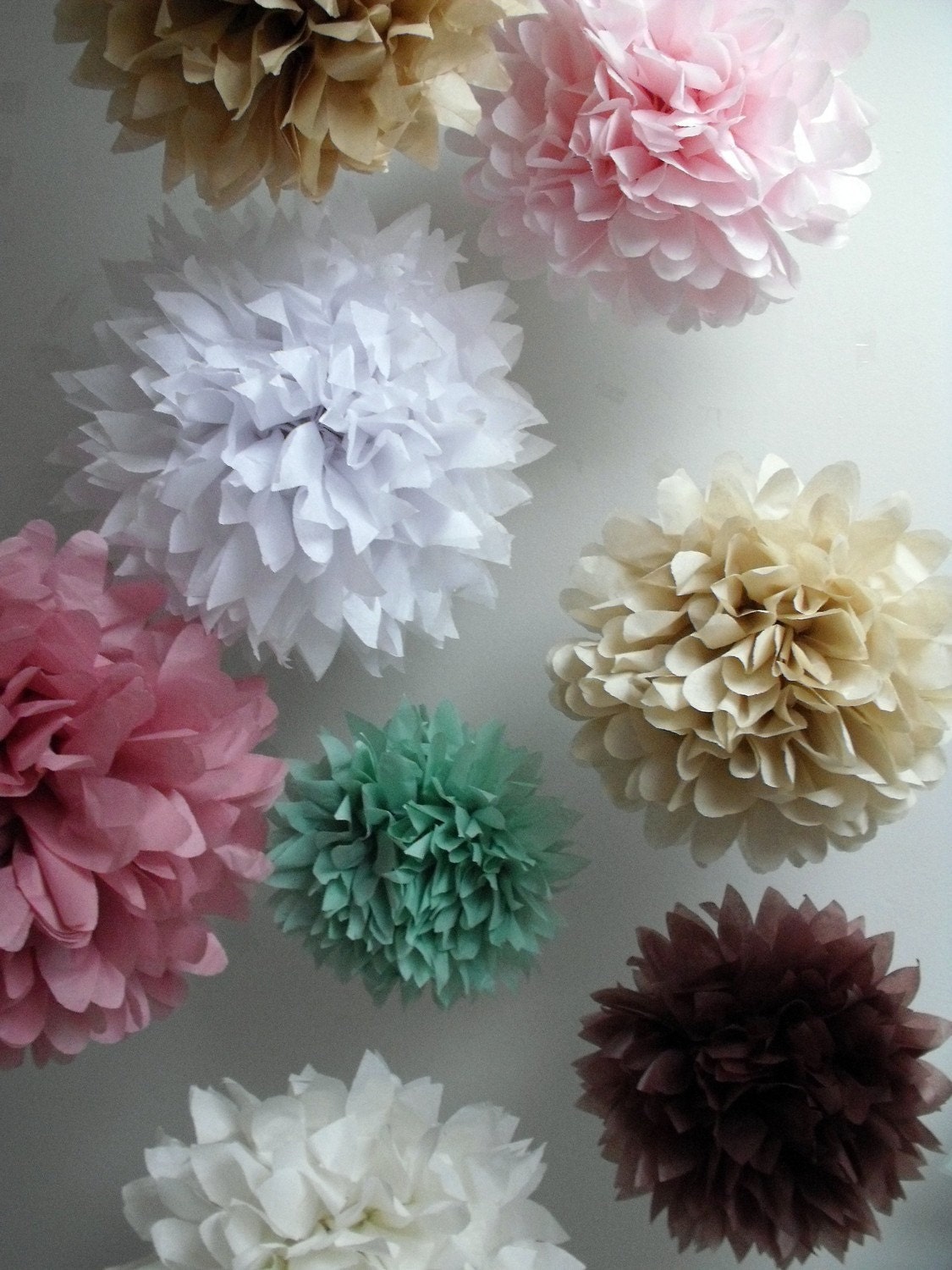 Pomtree paper pompoms ...40 Poms ... Pick Your Colors Il_570xn