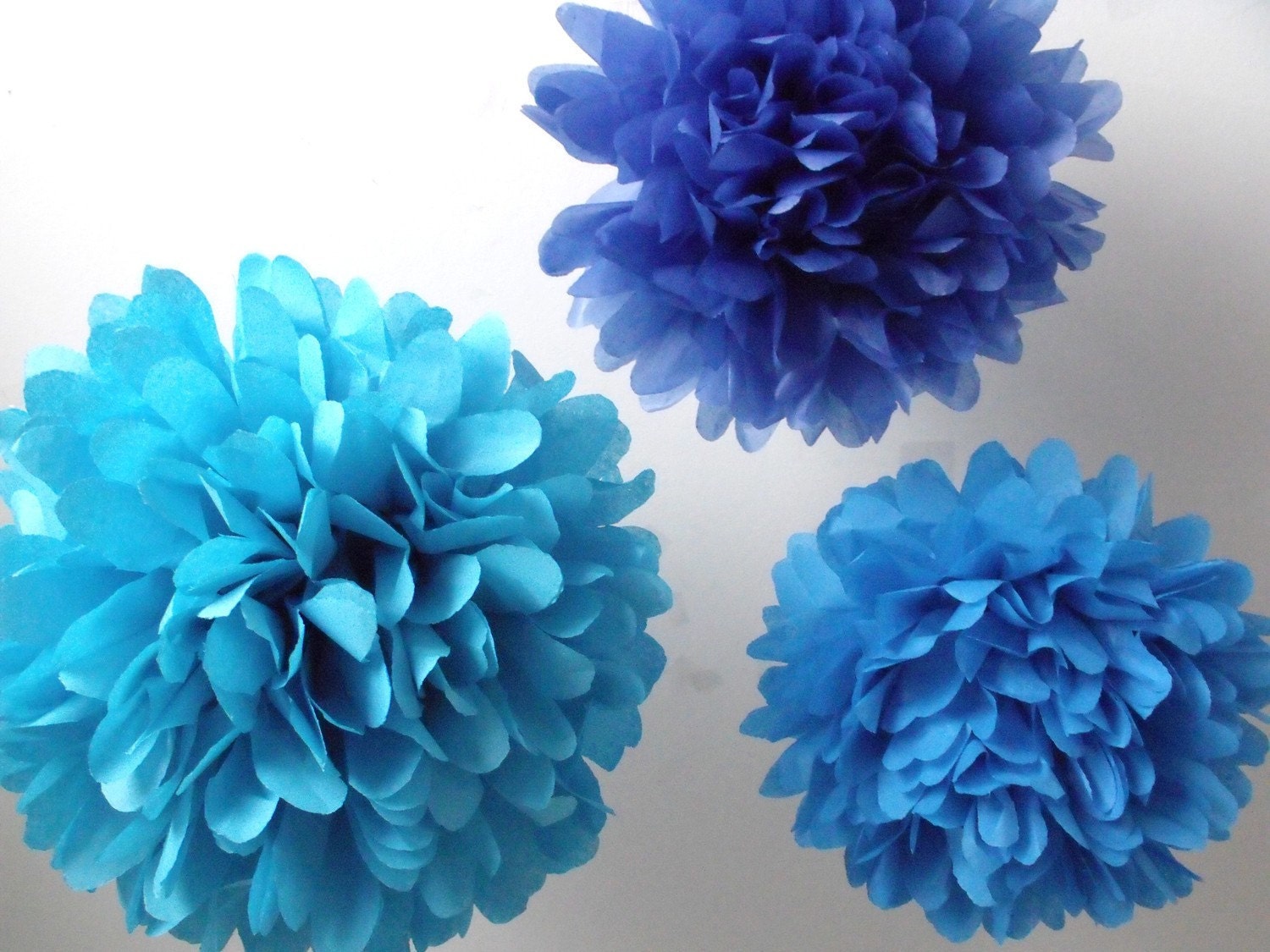 Birthday party decorations ... 3 Poms ... Pick Your Colors Il_570xn