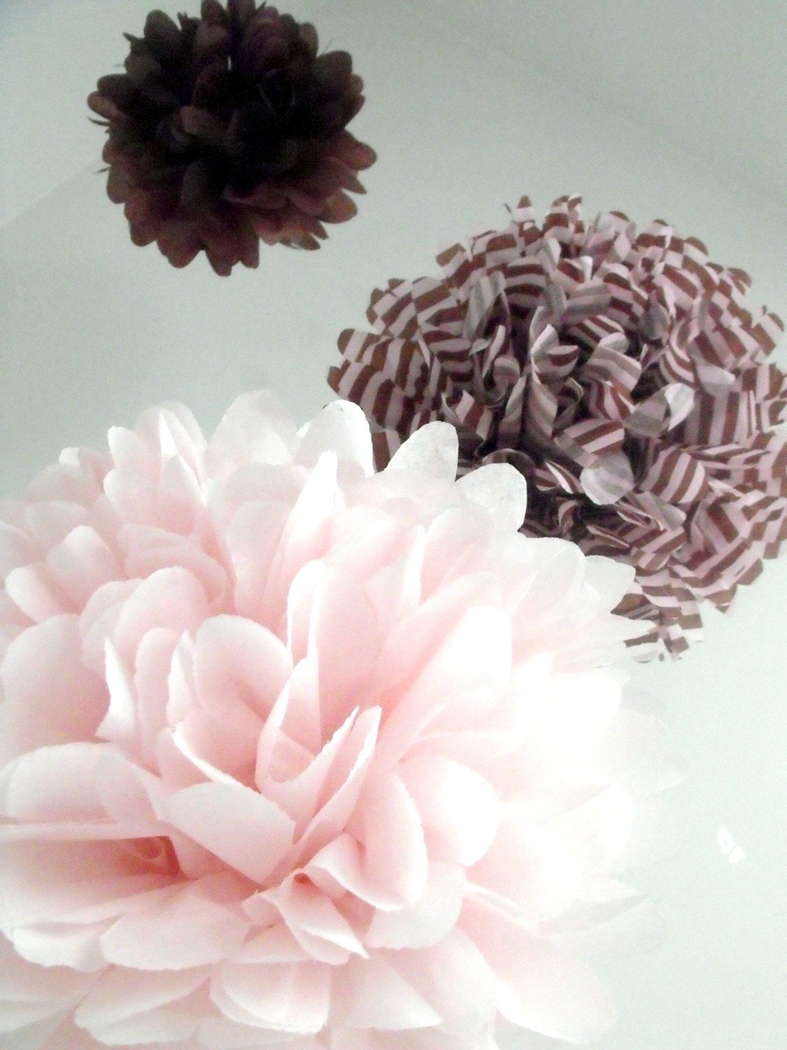 Baby girl 1st birthday decorations ... Pompoms ...Baby Girl ... 3 Poms Il_570xn