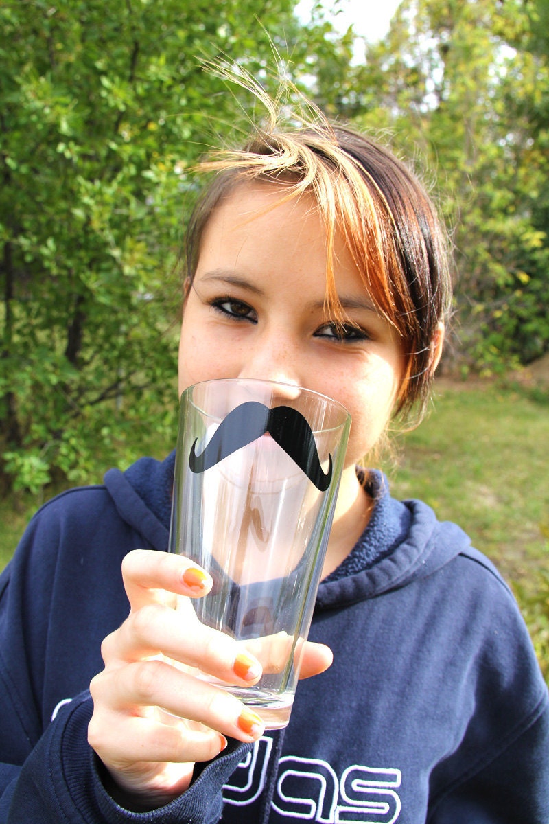 Mustache Drinking Glass - Fun Drinking Glassware Bar Ware- 4 Piece Set - MustacheGlass