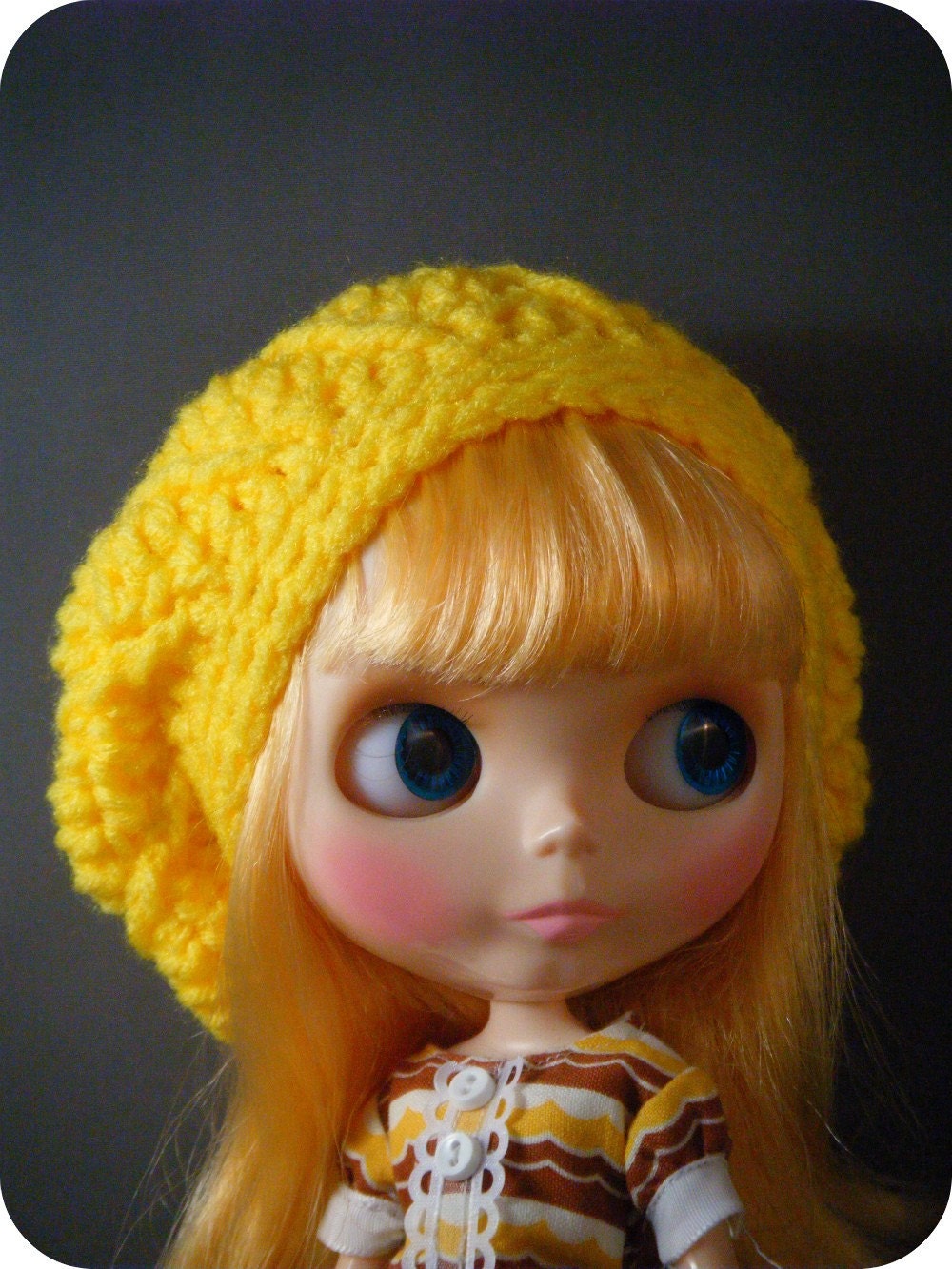 Lemon Slouch Hat for Blythe - Ready to Ship