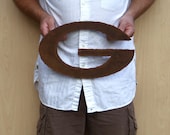 Green Bay Packers wall art logo - 16" wide - rust patina - steel ornament metal