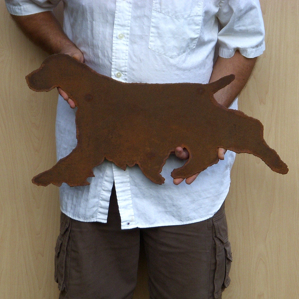English Springer Spaniel wall art - 24" wide - dog wall hanging symbol metal steel rust