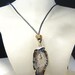 Black Agate Crystal Geode Pendant Leather Necklace