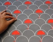 100% organic cotton Modern fabric - "Red Umbrella" (1 yard 36"x58") Ready to ship