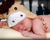CROCHET PATTERN PDF- horse earflap hat