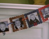 First 1st Birthday Scalloped Square Photo Banner You Pick the Colors
