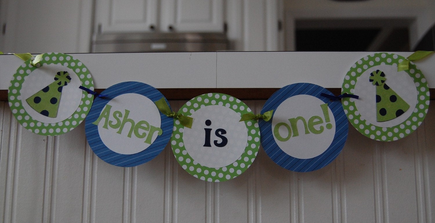 1st First Birthday High Chair Banner, You Pick the Colors