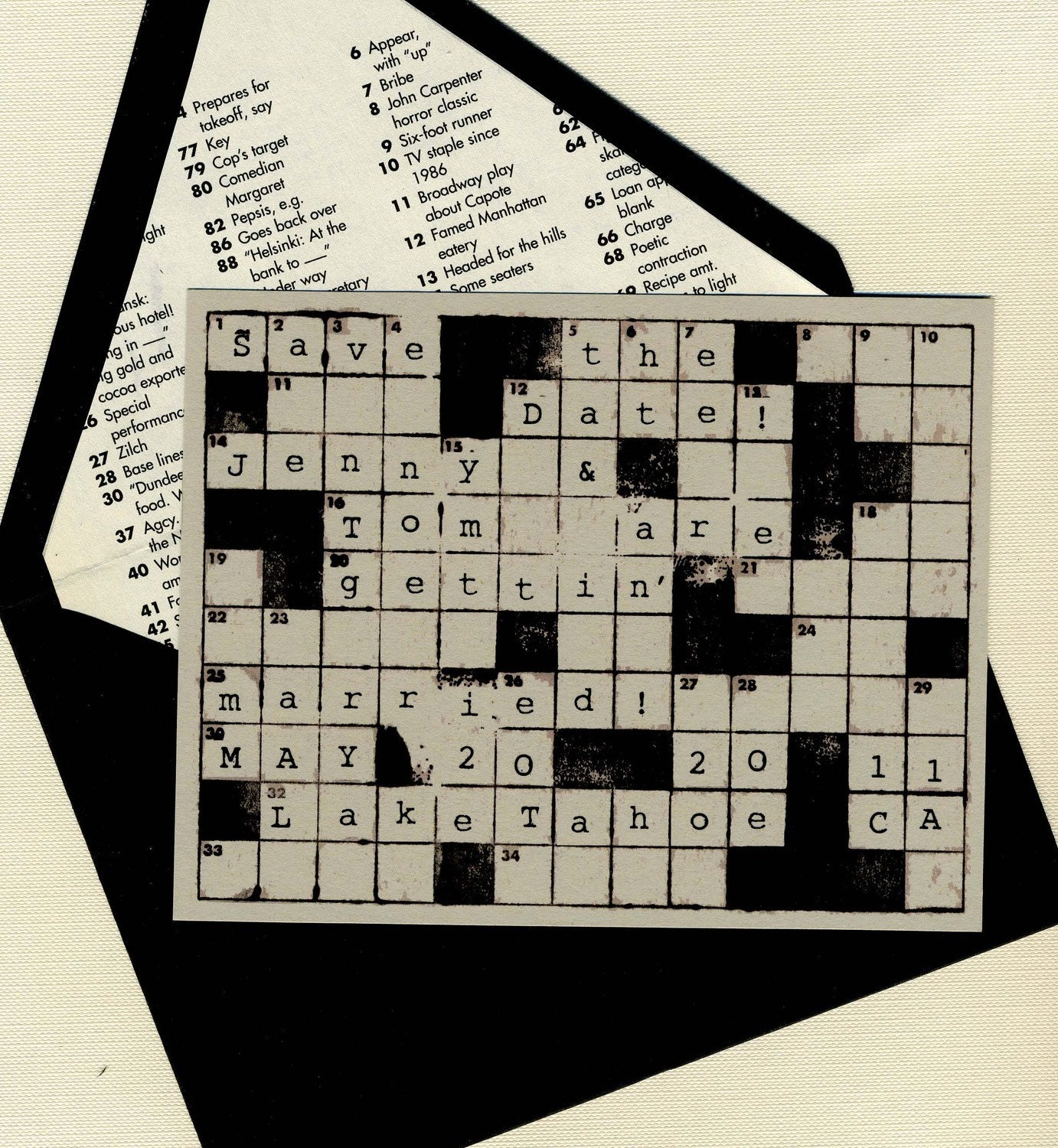 Crossword Puzzle Save the Date
