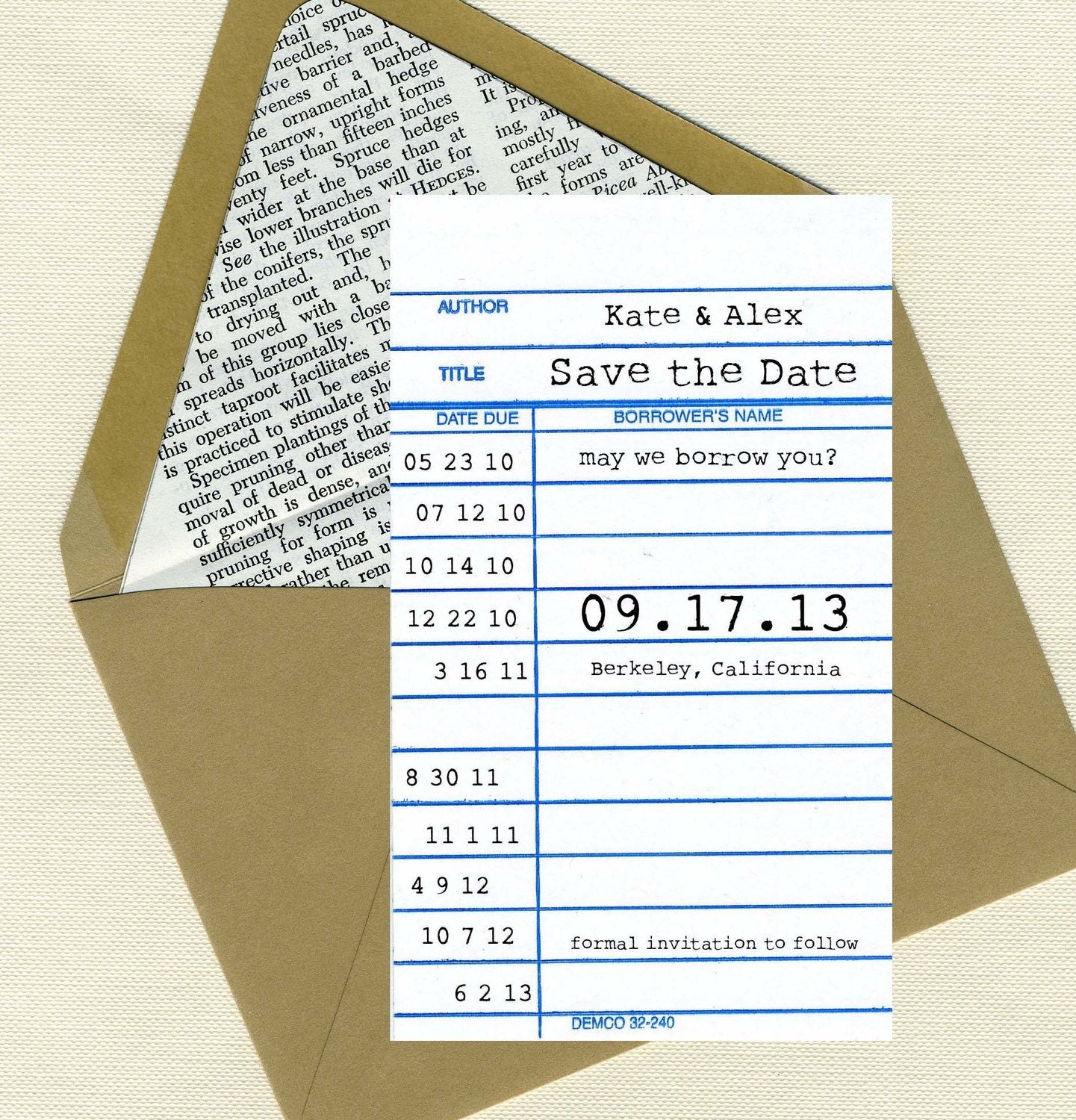 Library Card Save the Date