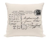 Post Card Pillow Cover, Home Decor Pillow, Throw Pillows, Accent Pillows, Pillow Cover , Worded Pillow