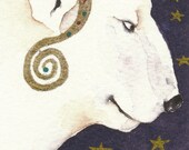 Giclee PRINT aceo watercolor polar bear MISTER BJORN - Free Shipping