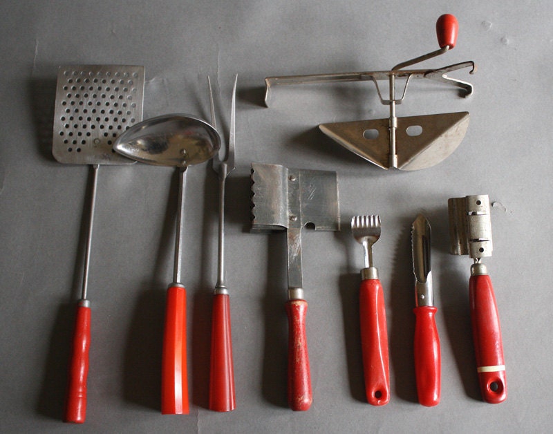 Retro Red Kitchen Utensils