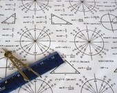 Trig and Triangles Kona Cotton Math Fabric Fat Quarter