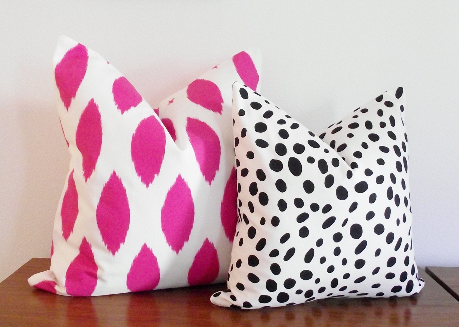 Reserved for Sarah- Spots Pillow Cover- Togo- Dots- Black- White- 18x18"