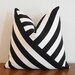 SALE- Decorative Pillow Cover- Black and White- Stripes- 18x18"