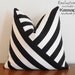 SALE- Decorative Pillow Cover- Black and White- Stripes- 18x18"