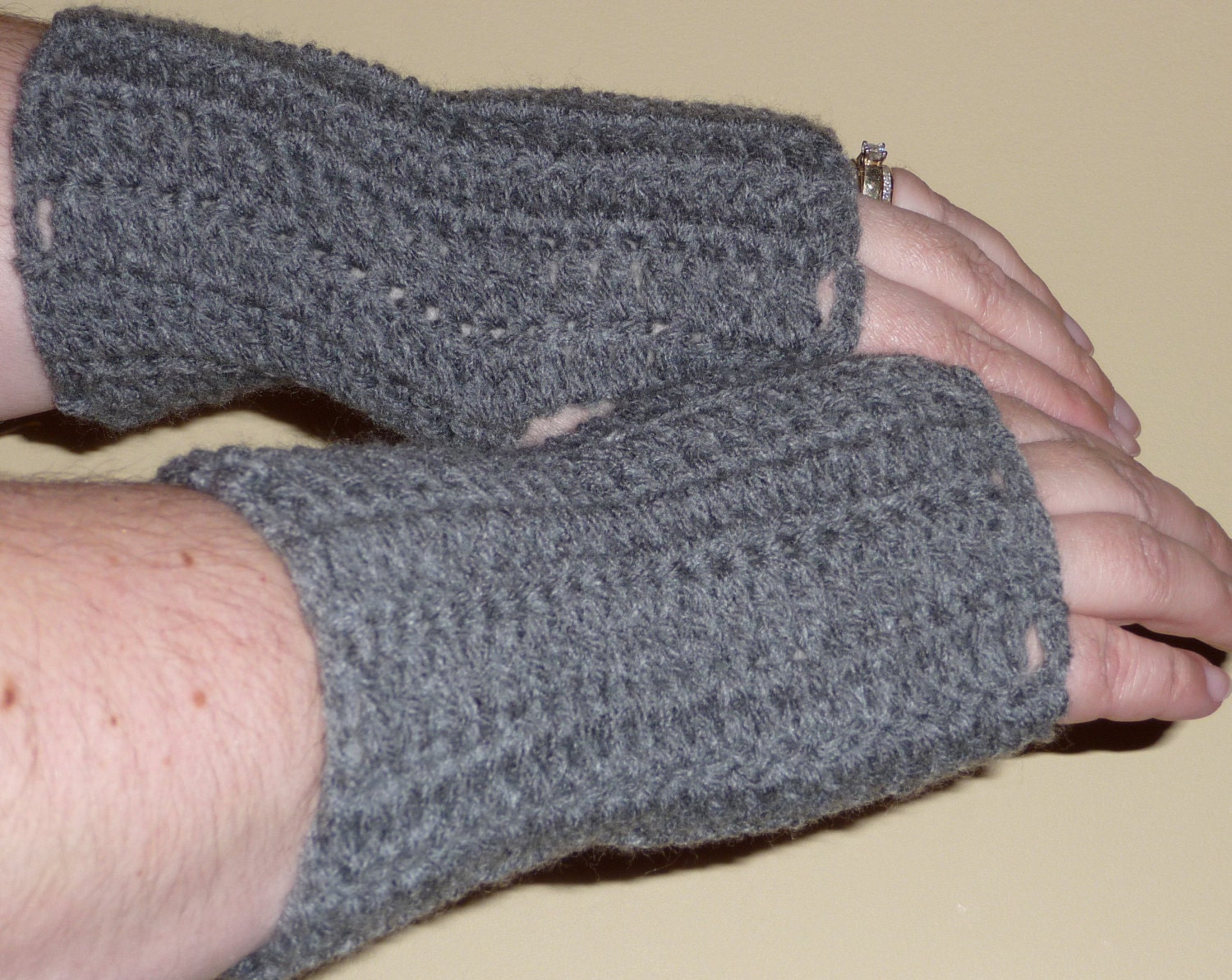 Grey Fingerless Gloves