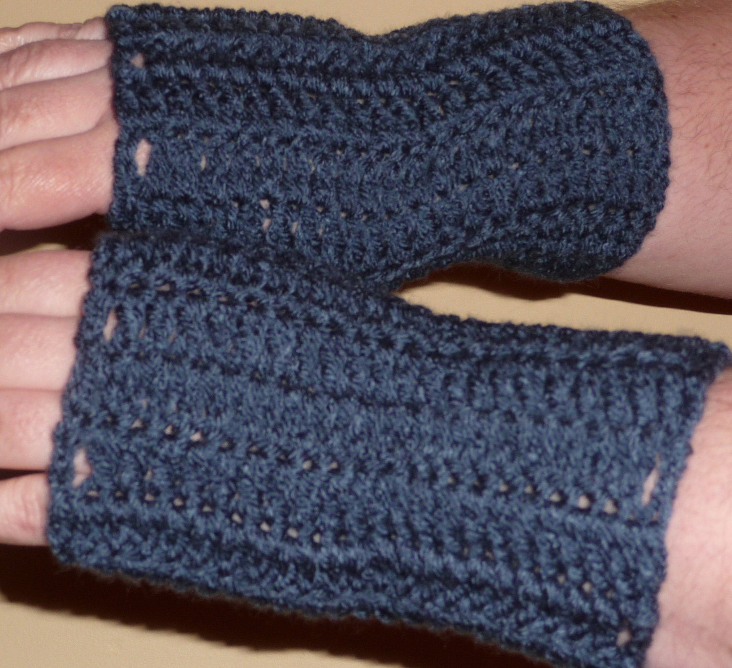 Classic Navy Fingerless Gloves
