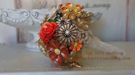 Vintage Brooch Bouquet - CUSTOM Made to Order - Large