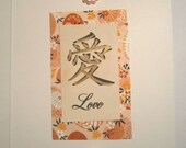Handcrafted Japanese Kanji Greeting Card-Love