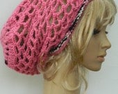 Slouchy Mesh Snood...In Pink And Multicolored Stripe.