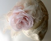 Chelsea Garden Hat in Pale Pink, Ivory & Cream with Hand Dyed Italian Linen Garden Rose