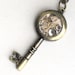 Steampunk - SKELETON KEY - Pendant Necklace - Jeweled Watch Movement - Gears and Cogs - Antique Brass - Neo Victorian - By GlazedBlackCherry