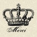 Crown Thank You Card, Vintage Crown Note Card Set, Royal Note Card