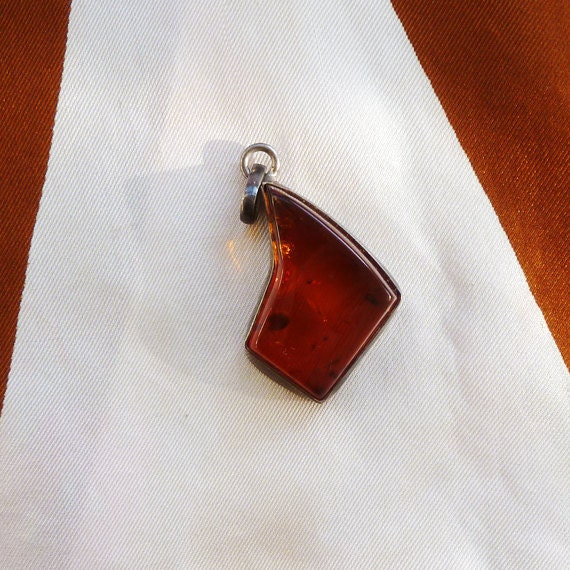 Organic Free-Form Amber Necklace Pendant