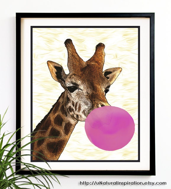 20% OFF Sale. Giraffe bubble gum modern nursery kids wall decor animal decor 8x10 etsy coupon code (9811)