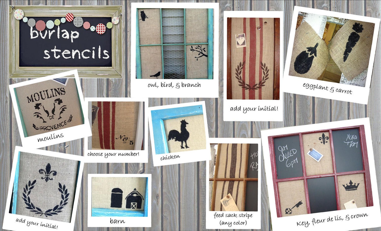 burlap corkboard messageboard from vintage barnwood window