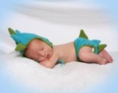 Crochet custom dino photo set Newb-6 months