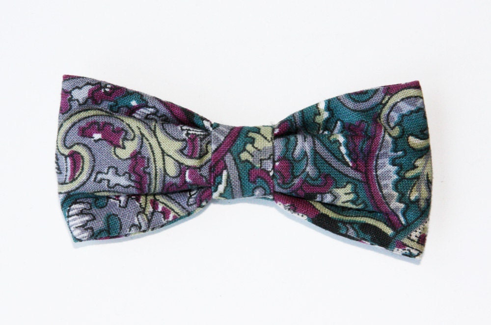 Cutest Kid on the Block Paisley Child Clip On Bow Tie