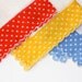 Itsy Bitsy Red, Yellow, and Blue Polka Dot Handkerchiefs or Pocket Squares (Set of Three)