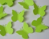 50 Large bright green butterfly punch die cut cutout confetti scrapbooking embellishments - No350