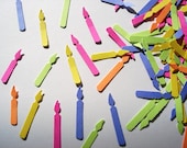 100 Bright Color Candle punch die cut cutout scrapbooking confetti embellishments - No845