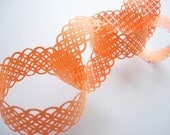 Bright Cosmic Orange Lace Paper Chain Garland Kit - 9 feet - wedding, showers, birthday party, holidays - NoG2
