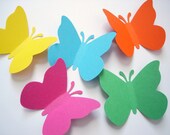 50 Large Yellow Blue Pink Green Orange Butterfly die cuts punch tag scrapbooking embellishments - No113