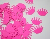 100 Bright Hot Pink Crown punch die cut confetti embellishments - No469
