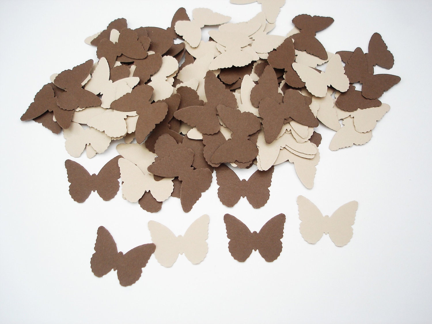 100 Classic chocolate brown butterfly punch die cut cutout scrapbooking embellishments - No277