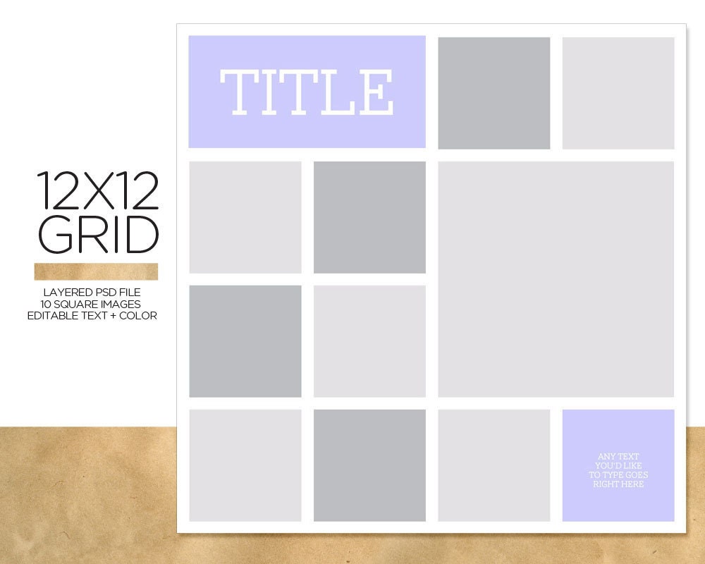12x12 Instagram Grid / Layered PSD Template