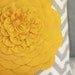 Gray Chevron stripe felt flower pillow cover. 18x18