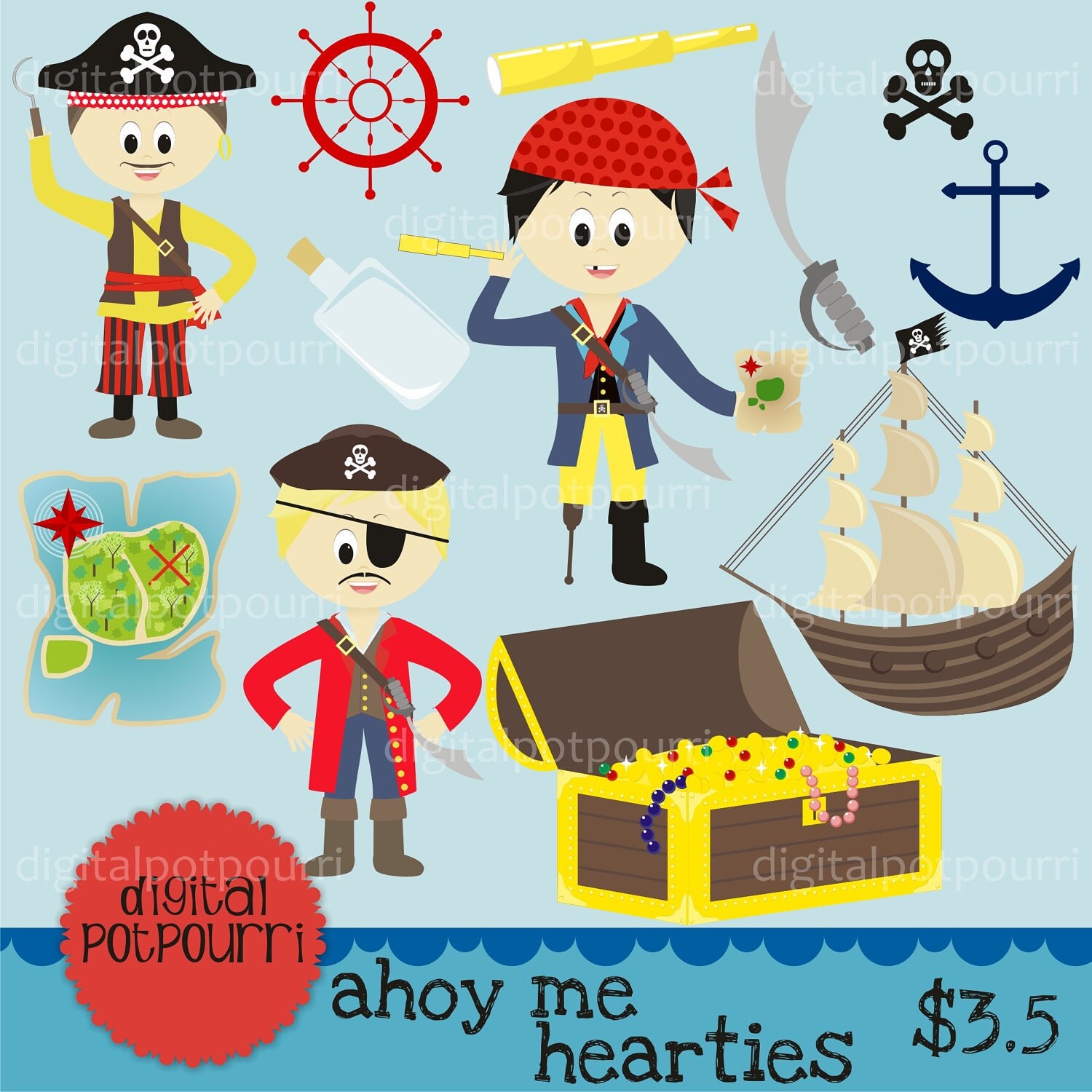 pirate clipart kids