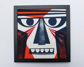 Beast no. 00001, one-of-a-kind screen print, 20 x 20 cm, part of the "Beasts of all Kinds" series, unframed