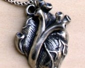 Large Heart Necklace on Sterling Silver Chain