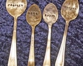Custom Silverplate Silverware Garden Marker Hand Stamped - Pick 4