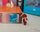 0.9 inch chocolate dollhouse miniature teddy bear - tiny amigurumi animal