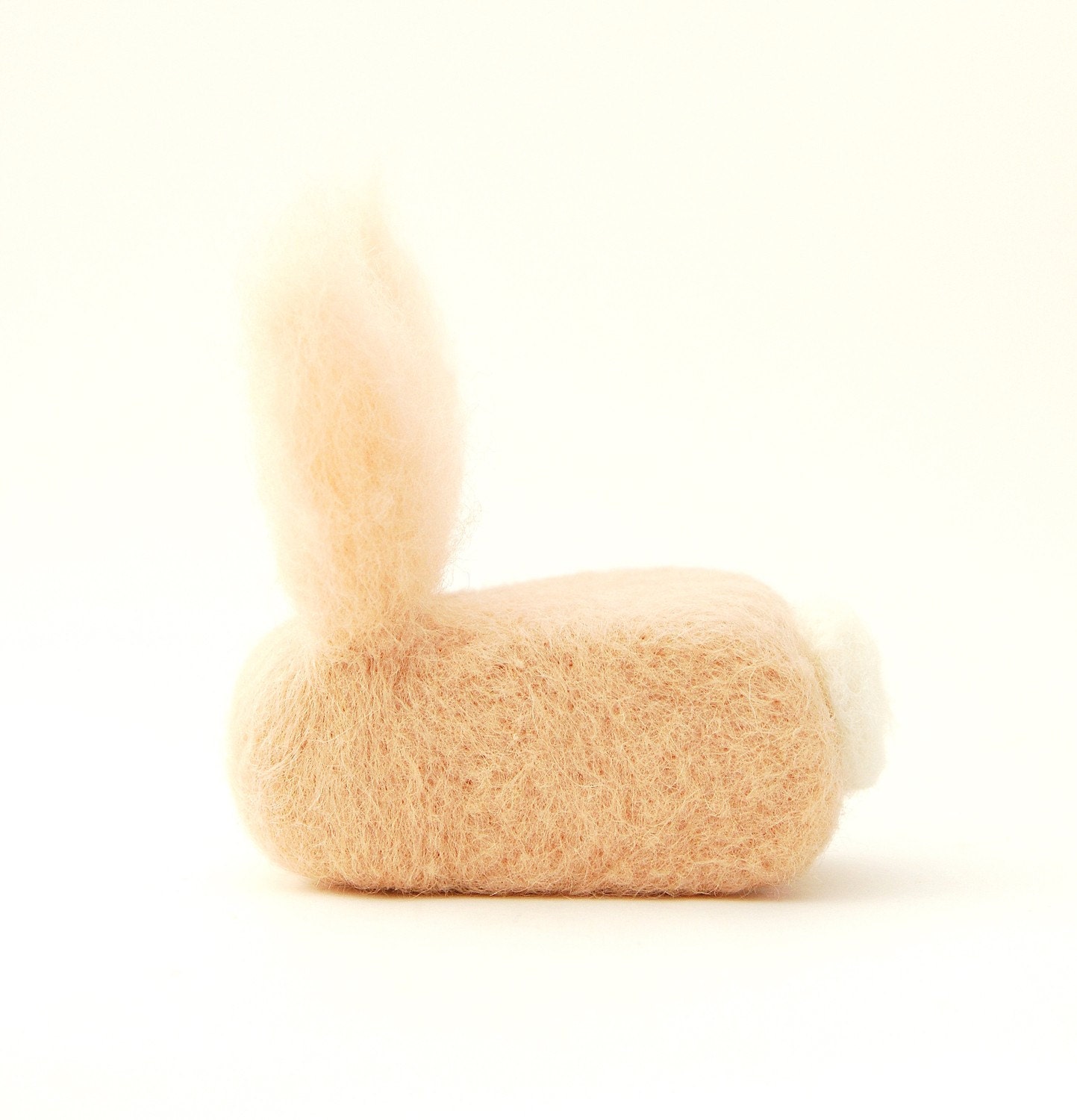 Needle Felted Rabbit, creme taupe wool decor easter play