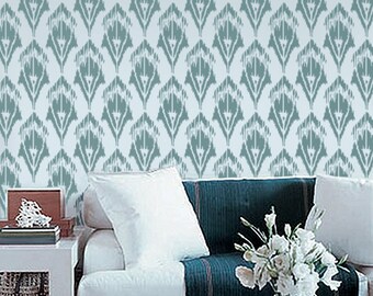 Large Wall Stencil - IKAT Pattern no. 3 - Easy, REUSABLE Wall Decor/Home Decor